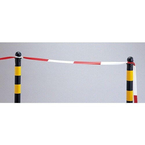 緑十字 バリケードテープ(標識テープ) 赤/白 B