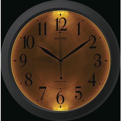 RHYTHM 電波 壁掛け時計(アナログ表示) 暗