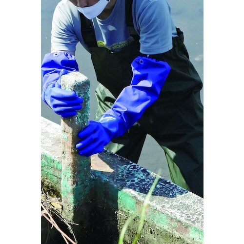 富士手袋 ナイロン胴付水中長靴モスグリーン