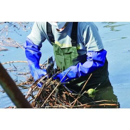 富士手袋 ナイロン胴付水中長靴モスグリーン