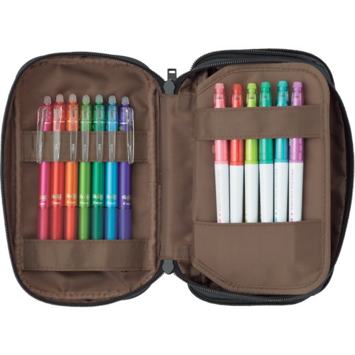 LIHIT ペンケース(ブックタイプ)トリプル 黒