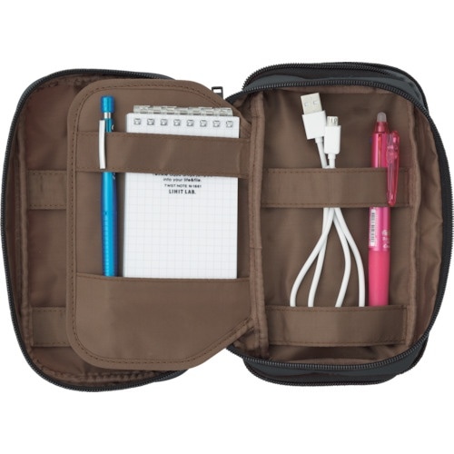 LIHIT ペンケース(ブックタイプ)トリプル 黒