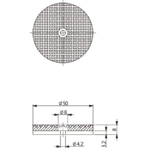 アインツ 当板・丸型・白φ50・ミニシリンダー用