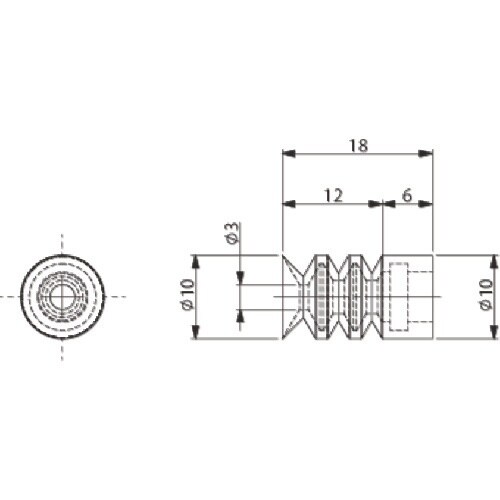 アインツ 吸着パッド・TR・φ10・茶・ミニ