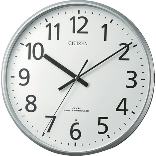 シチズン 電波 壁掛け時計 連続秒針 シルバー φ