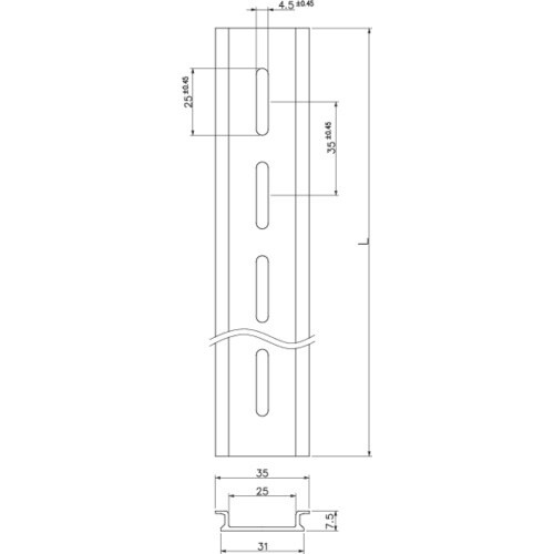 JAPPY DINレール 1000×35×7.5×