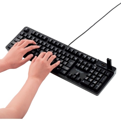 ELECOM USBハブ付有線プレミアムメンブレン