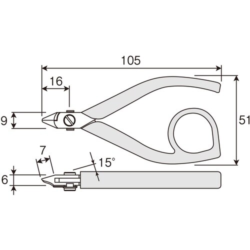 HOZAN 精密ニッパー 105mm リードストッ