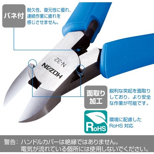 HOZAN ミニチュアニッパー 128mm