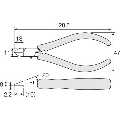 HOZAN ミニチュアニッパー 128mm