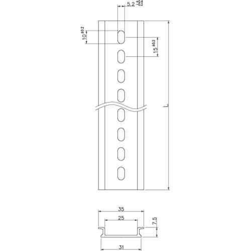 JAPPY 配電盤アクセサリ DINレール 100