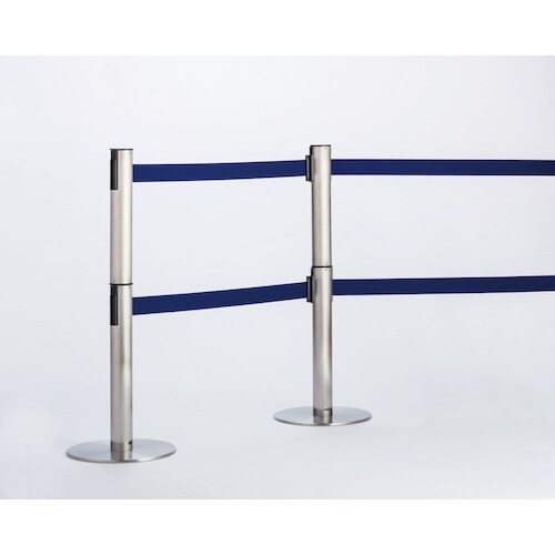 テラモト 2段式ベルトパーテーション ロイヤルブル