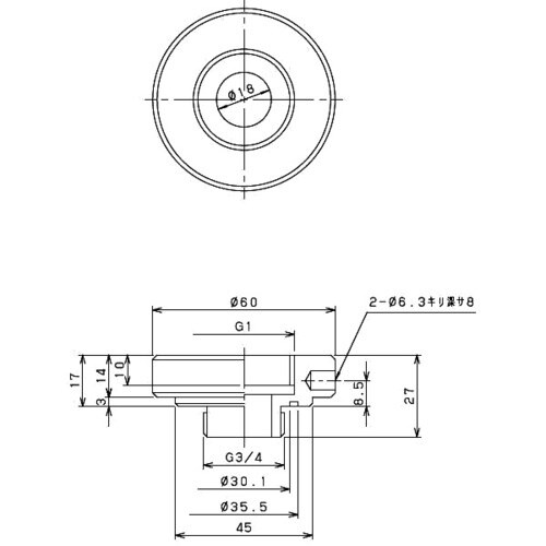 アルバック オイルミストトラップ用アダプタ G3/