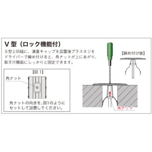 Hoshin 溝蓋キャップ V型(アルミ製)