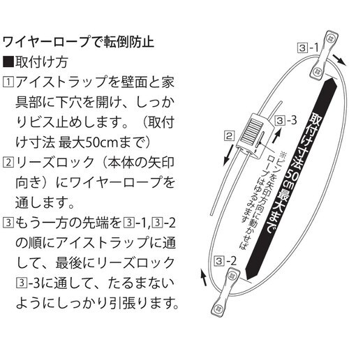 ニッサチェイン ワイヤー&リーズロック転倒防止