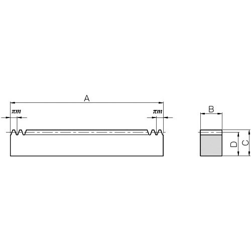 KHK 焼入ラックSRF3−1000H