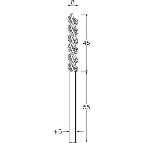 リューター スパイラルブラシ軸径(mm):6毛材: