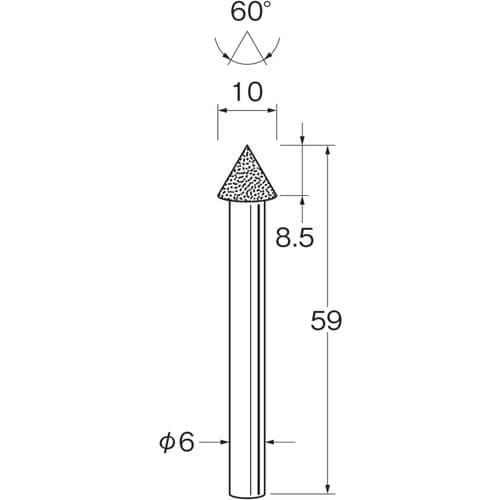 リューター 機械研削用軸付電着ダイヤモンド砥石(イ