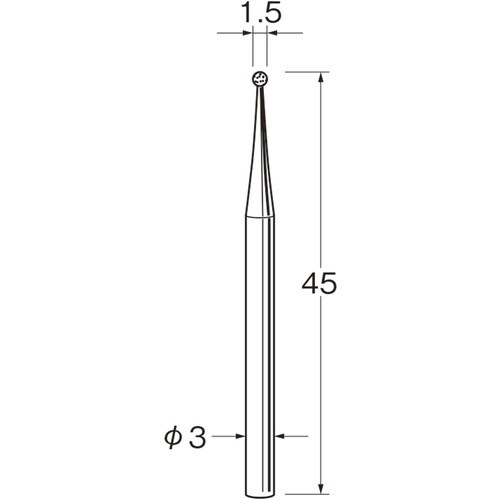 リューター 軸付電着ダイヤモンド砥石D3015