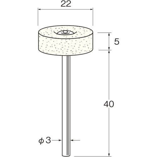 リューター 異形状軸付フェルトバフ外径(mm):2