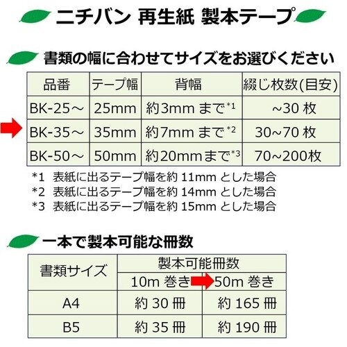 ニチバン 製本テープ 業務用 黒 35mm×50m