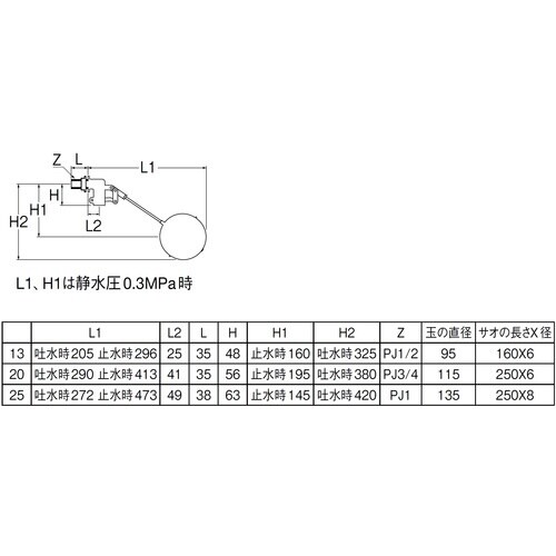 SANEI 横形ボールタップ