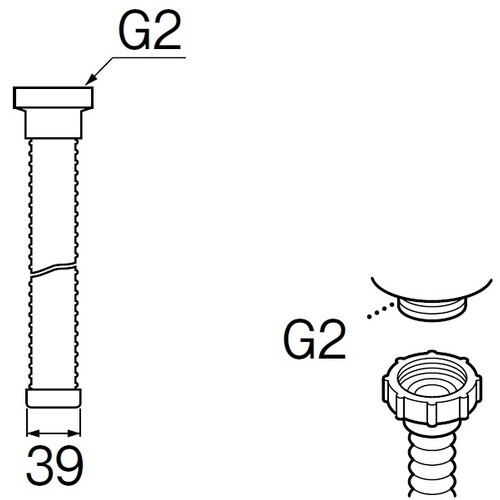 SANEI 流し排水栓ホース ホース長さ1m