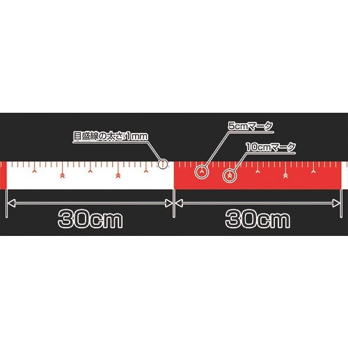 シンワ 貼付ロッド_合成紙製_50mm×25m_赤