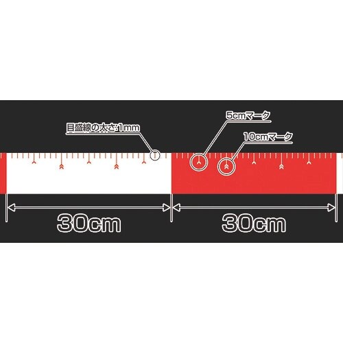 シンワ 貼付ロッド_合成紙製_75mm×25m_赤