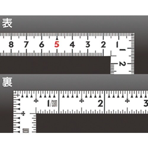 シンワ 曲尺同厚 ホワイト 30cm/1尺 併用目