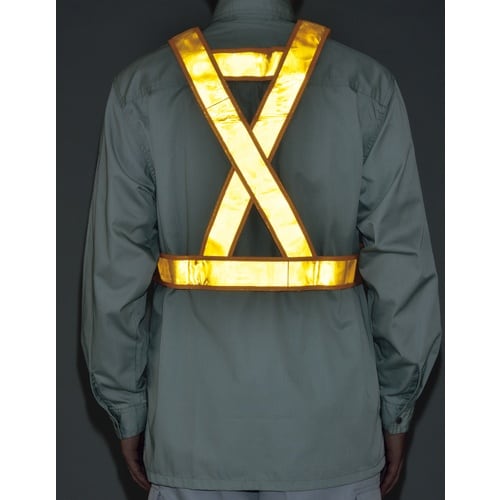 緑十字 安全反射ベスト(ショート丈タイプ) 黄地/