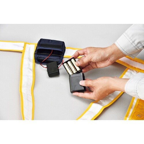 緑十字 LED安全反射ベスト 黄地/白LED/金反