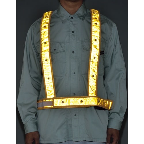 緑十字 LED安全反射ベスト 黄地/白LED/金反