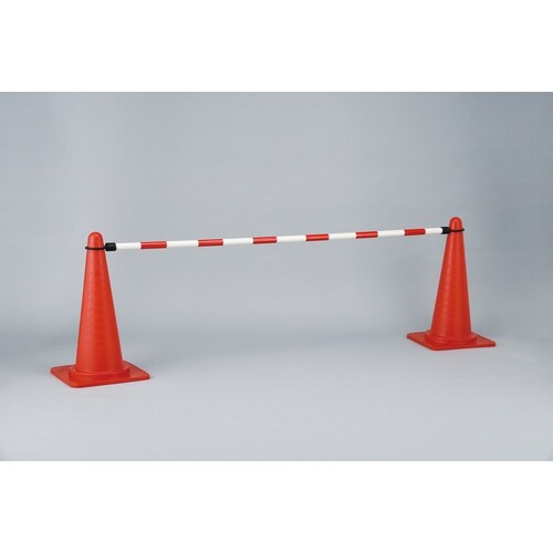 緑十字 トラ柄コーンバー 白/赤 コーンバーF(大