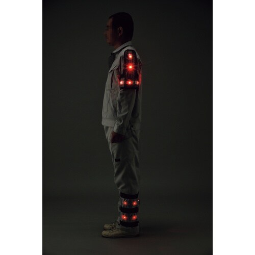 緑十字 LEDアームバンド 紺メッシュ地/赤LED