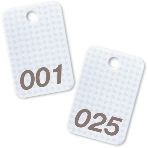 OP 荷札 番号札 四角 大 番号入り1ー25 白