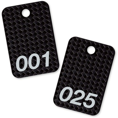 OP 荷札 番号札 四角 大 番号入り1ー25 黒