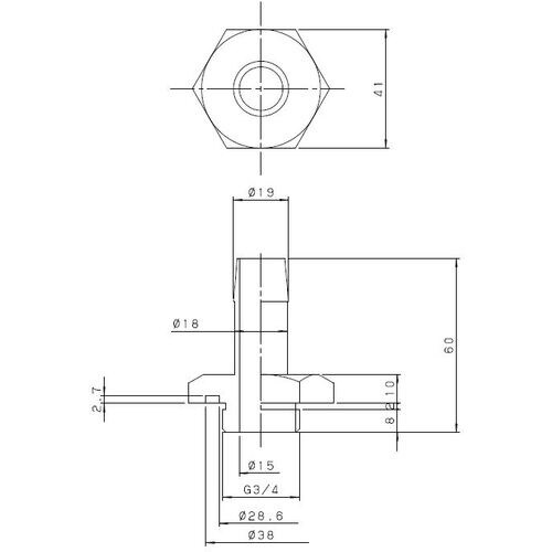 アルバック ホース口排気管 φ18×G3/4