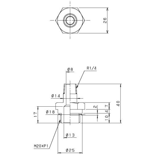 アルバック A型吸気管 R1/4−L20オネジ×M