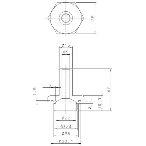 アルバック ホース口排気管 φ15×G3/4