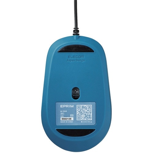 ELECOM 3ボタンBlueLED有線マウス ブ