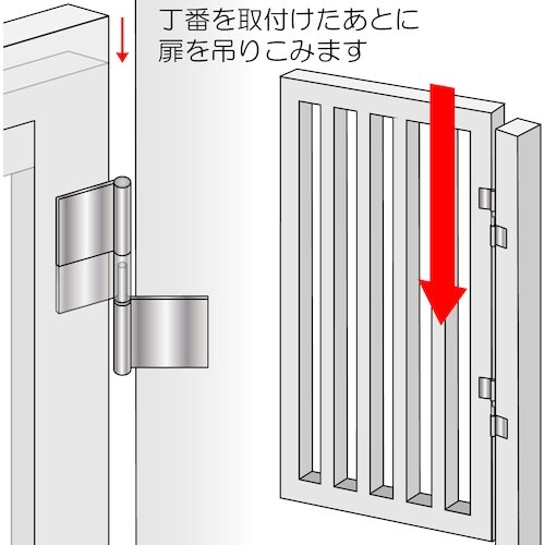 WAKI 鉄旗丁番 O‐010 左 100mm