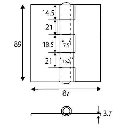 WAKI 鉄熔接用丁番 O‐004 90mm