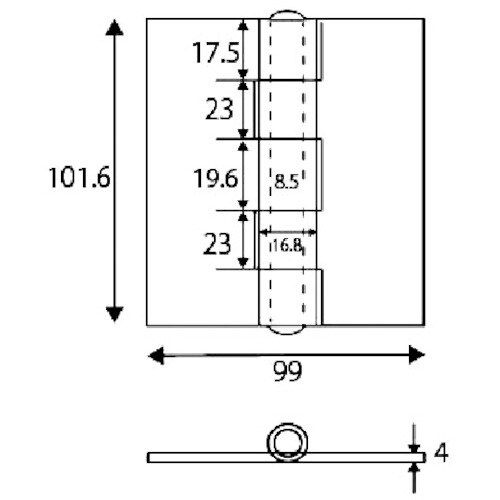 WAKI 鉄熔接用丁番 O‐005 100mm