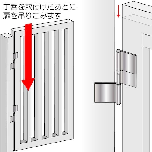 WAKI 鉄旗丁番 O‐009 右 100mm