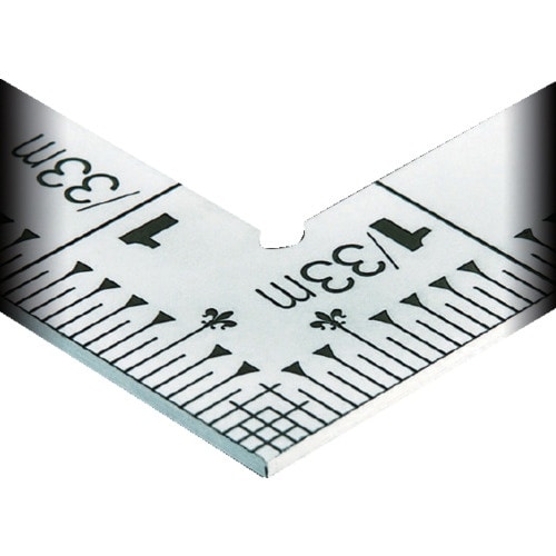 シンワ 曲尺厚手広巾シルバー尺表裏同目4段目盛