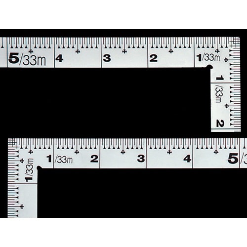 シンワ 曲尺厚手広巾シルバー尺表裏同目4段目盛