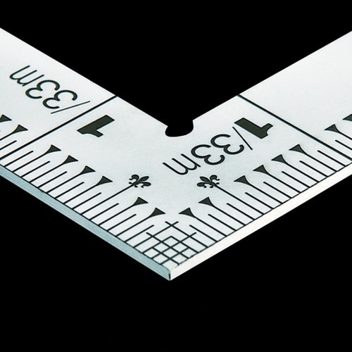 シンワ 曲尺厚手広巾シルバー尺表裏同目4段目盛