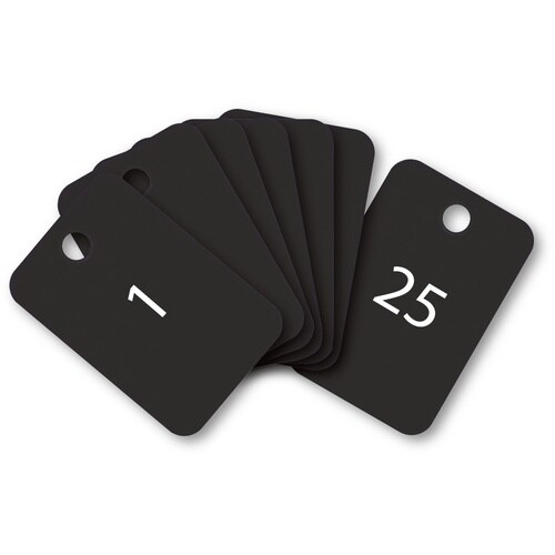 OP 番号札 四角 大 番号入り1ー25 黒 (2