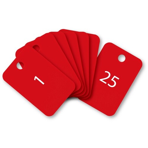 OP 番号札 四角 大 番号入り1ー25 赤 (2